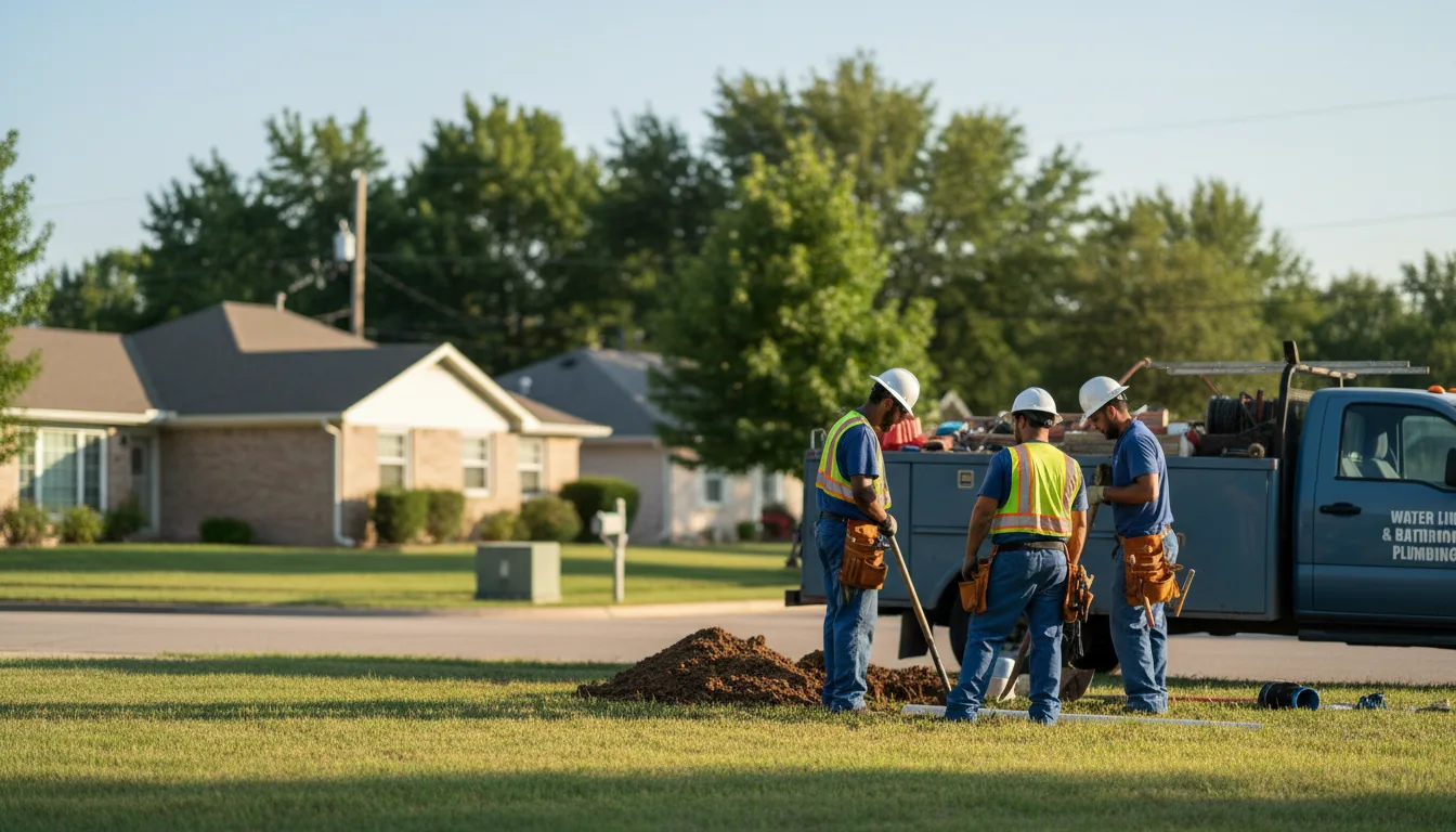 Residential water line and bathroom plumbing service in Brooklyn, MS